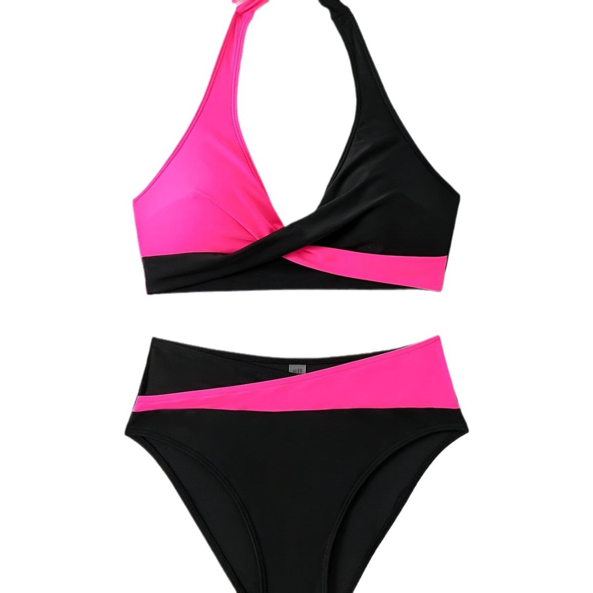 Independent Station Separated Printed Bikini Set Sexy Color Block Swimsuit Women - -