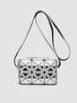 Fashion mini square box, hollow geometric design splicing crossbody bag, fashion commuter shoulder Crossbody bag, small square purse - White -