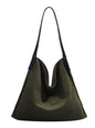 Corduroy large capacity hobo bag, tote bag women, casual commuting shoulder bag large, - green -
