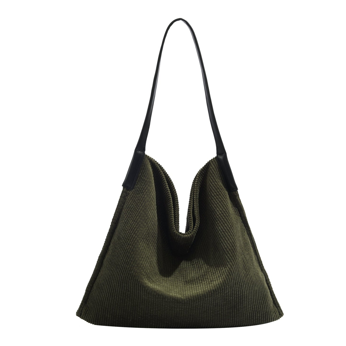 Corduroy large capacity hobo bag, tote bag women, casual commuting shoulder bag large, - -