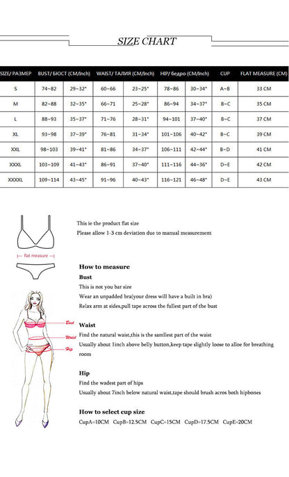 Bikini Three Piece Set Printed Sexy Cover Up Swimsuit for Women - -