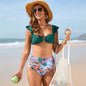 Bikini Swimsuit Ruffled Swimsuit - Peacock green -