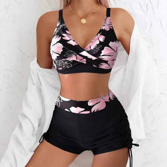 Women's Comfortable Swimsuit Two-Piece Printed Tankini Quick-Drying Swimwear - -