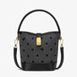 Fashion casual bucket bag, simple handbag, small tote bag, versatile commuter shoulder Crossbody bag - Black -