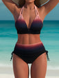 Sexy Gradient Women's Two Piece Bikini Swimsuit - black -