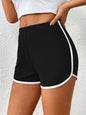 Swimming Trunks Wild Beach Shorts Contrast Color Binding Sexy Bikini Women Swimming Trunks - Black -
