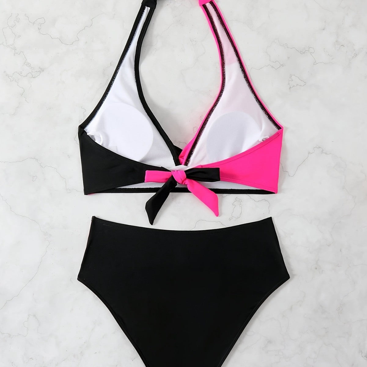 Independent Station Separated Printed Bikini Set Sexy Color Block Swimsuit Women - -