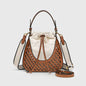 Elegant Brown Shoulder Bucket Bag - Stylish Vintage Knitted Tote & Practical Small Crossbody Bag hobo - dark brown -