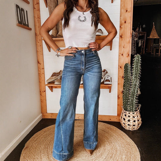 Autumn Winter Women Clothing Street Version Ordinary Washed Elastic Straight Jeans - -