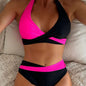 Independent Station Separated Printed Bikini Set Sexy Color Block Swimsuit Women - Image color XL -