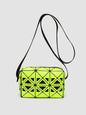 Fashion mini square box, hollow geometric design splicing crossbody bag, fashion commuter shoulder Crossbody bag, small square purse - Fluorescent green -