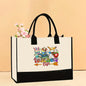 Canvas tote bag, large capacity printed tote bag women's, fashionable waterproof portable shopping bag - Teacher-13 43*13.5*30.5CM -