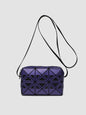 Fashion mini square box, hollow geometric design splicing crossbody bag, fashion commuter shoulder Crossbody bag, small square purse - Purple -