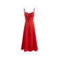 Women's Square Neck Corset Maxi Dress - Floral Printed High Waist A-Line Long Dress - red -