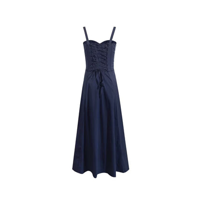 Women's Square Neck Corset Maxi Dress - Floral Printed High Waist A-Line Long Dress - -