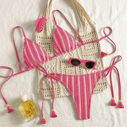 Bikini Set Special Multi color Double Strap Swimsuit Women's Bathing Suit - -
