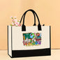 Canvas tote bag, large capacity printed tote bag women's, fashionable waterproof portable shopping bag - Teacher-11 43*13.5*30.5CM -