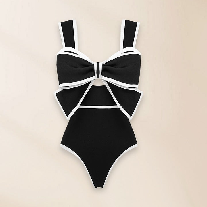 Sexy Swimsuit Women Conservative Cover Belly Lace up Swimsuit Spring Chiffon Beach Skirt Set Swimsuit - Black Swimsuit - Skirts