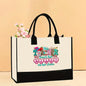Canvas tote bag, large capacity printed tote bag women's, fashionable waterproof portable shopping bag - Teacher-16 43*13.5*30.5CM -