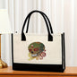 Canvas tote bag, large capacity printed tote bag women's, fashionable waterproof portable shopping bag - Pattern 1 43*13.5*30.5CM -