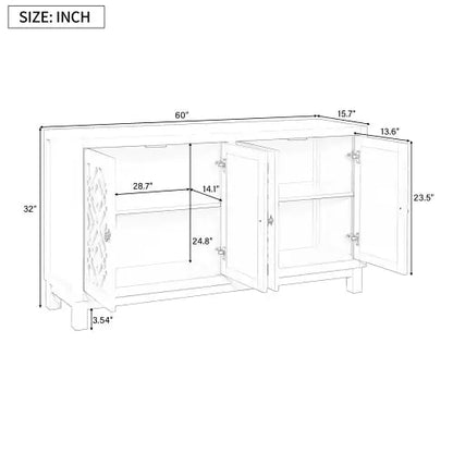Blue 4-door Cabinet with Pull-tab Handle - Kia Day Design