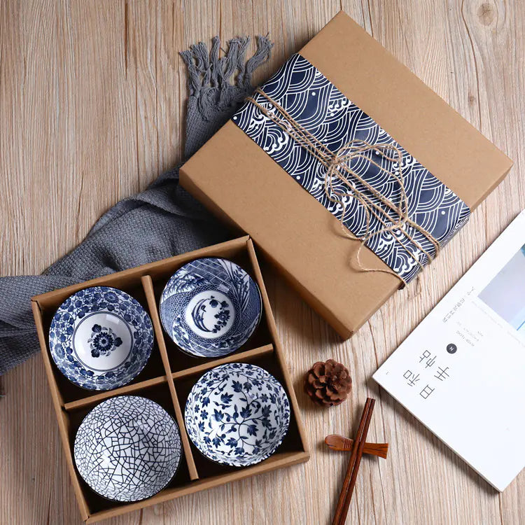 Ceramic Tableware Set - Blue and White Porcelain Bowls - B - bowls