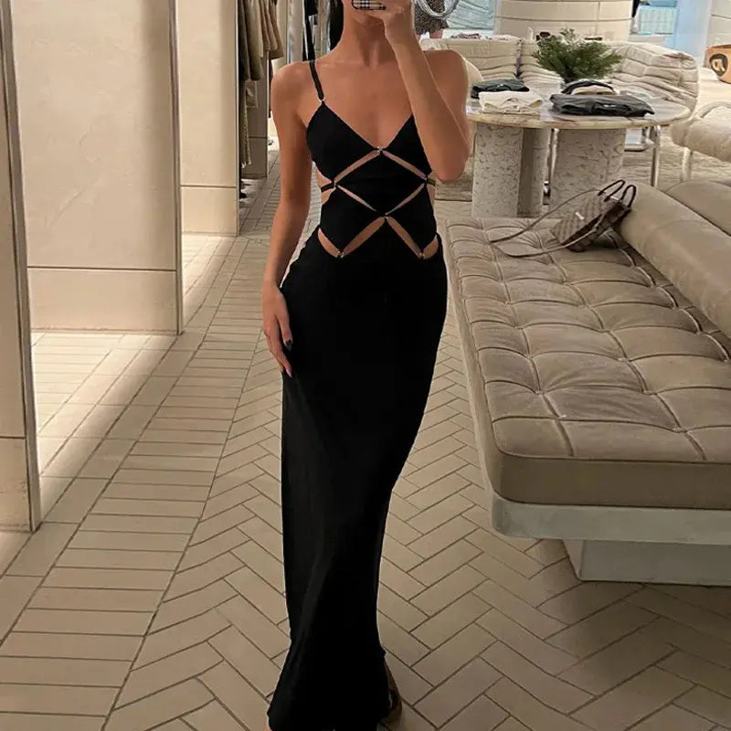 Sleeveless Backless Bodycon Maxi Evening Party Dress