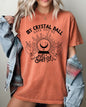 Crystal Ball Skeleton Funny Pumpkin Spooky Witch Aesthetic Meme Halloween Costume Comfort Colors Tee - Yam - T-Shirt