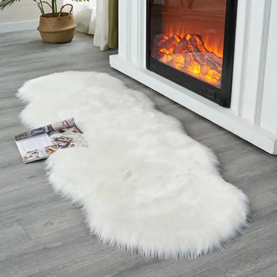 Fluffy Floor Rug - White Small 60x140 Centimeter - rug