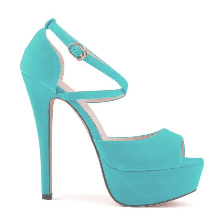 High Heel Nightclub Sandals - Light Blue 39 - heels