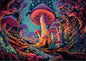 Trippy Puzzle Co - 1000 Piece Mystical Mushrooms Jigsaw Puzzle - Mystical Mushrooms - puzzle