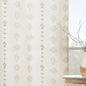 White & Green Vine Pattern Linen Grommet Curtains 2 Panel Set - Kia Day Design