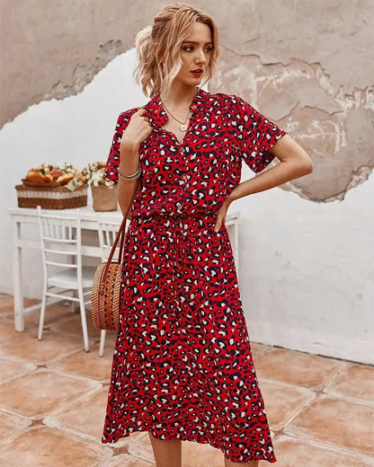 Ladies Short Sleeve Summer Long Dress - Kia Day Design
