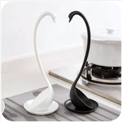 Elegant Swan Spoon and Holder Set Extra Large