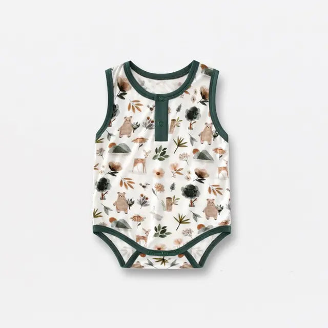 Bamboo Fiber Baby Zippered Romper - Kia Day Design