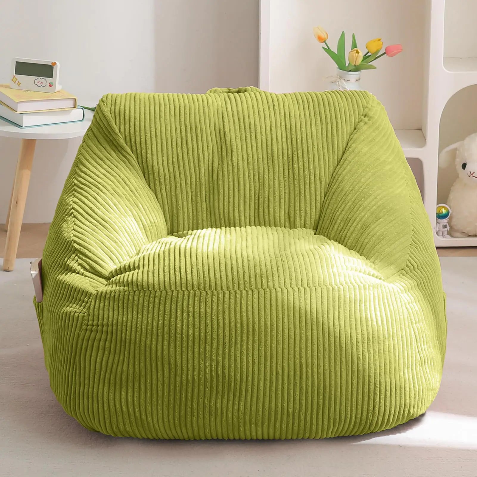 MAXYOYO Green Kids Bean Bag Chair with Handle with Pocket - - chair