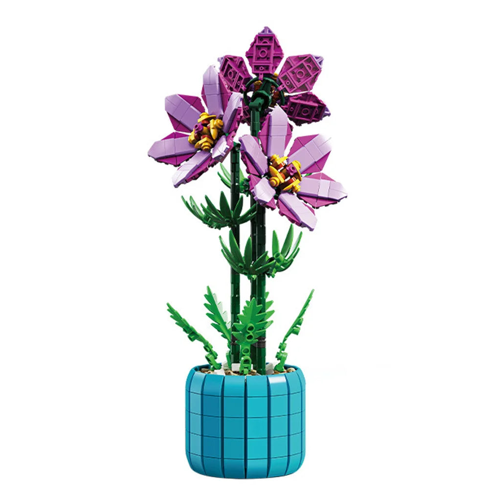 Creativity Bouquet Rhododendron Potted Plant Building Blocks Bricks Kids Toys Kia Day Design