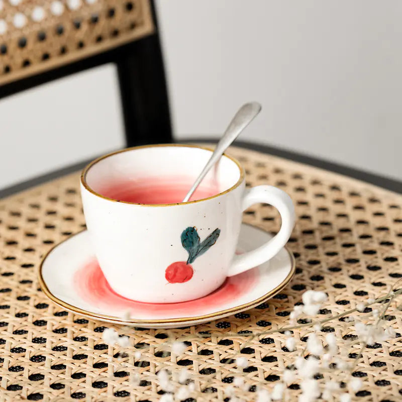 Ceramic Coffee Cup and Saucer Set - Kia Day Design
