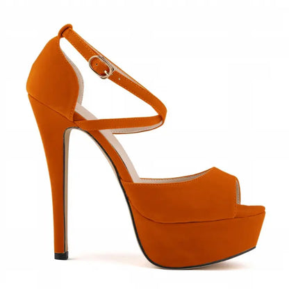 High Heel Nightclub Sandals - Orange 39 - heels