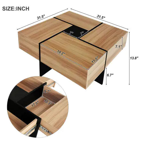Unique Design Coffee Table With 4 Hidden Storage Compartments Kia Day Design