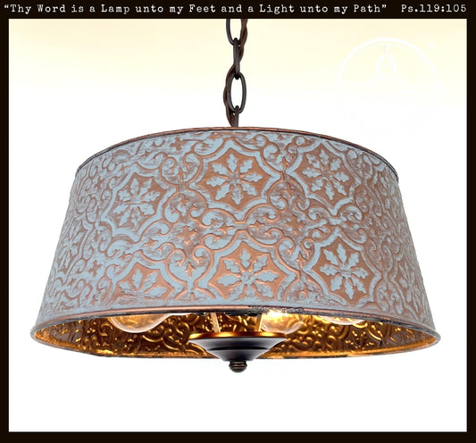 Ornate Copper Farmhouse Chandelier Lighting - - Farmhouse Lighting