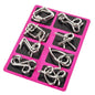 Metal Montessori IQ Brain Teaser Puzzle Sets dark pink