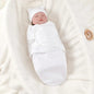 Cotton Baby Swaddle Blanket With Hat White 0-3 0-3 Months