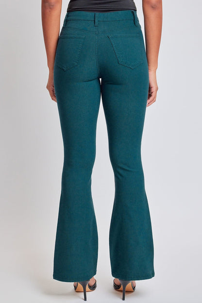 Hyperstretch High Rise Flare - Blue Steele - -