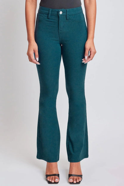 Hyperstretch High Rise Flare - Blue Steele - -