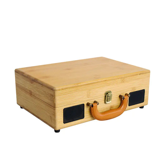 Bamboo Portable Vintage Vinyl Record Player with Bluetooth Speaker - Kia Day Design