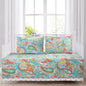 Aqua Paisley Floral 4 Piece Daybed Cover Set - - Bedroom > Quilts & Blankets
