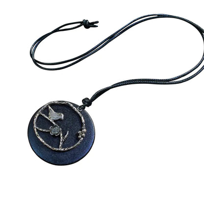 Vintage Style Long Sweater Necklace with Bird Pendant Kia Day Design