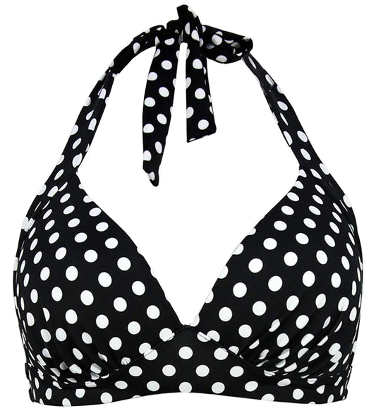 Black Polka Dot Vintage 50s Halter Neck Tie Knot Bikini Top - Black Polka Dot 2-4 - Women's Fashion - Women's Clothing - Tops & Tees