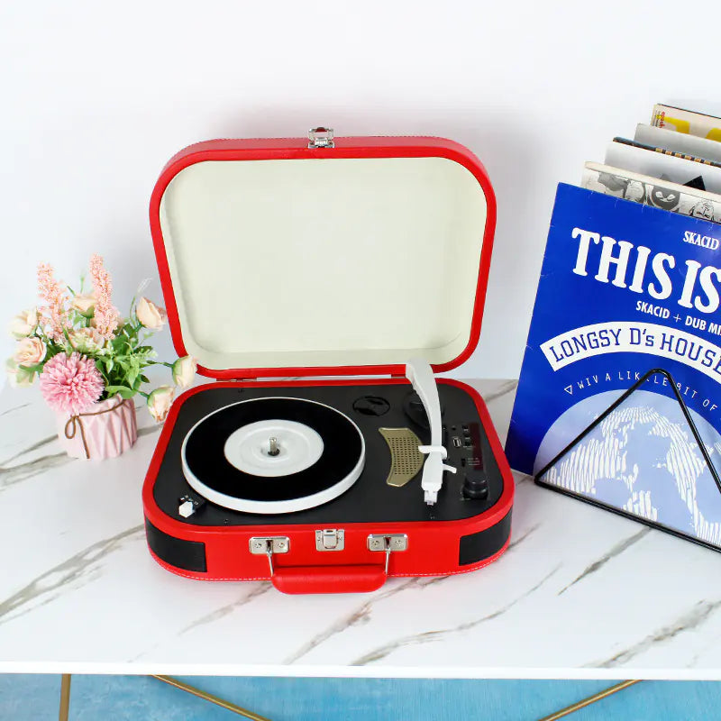 Retro Bluetooth Vinyl Record Player and Speaker Unit - Kia Day Design